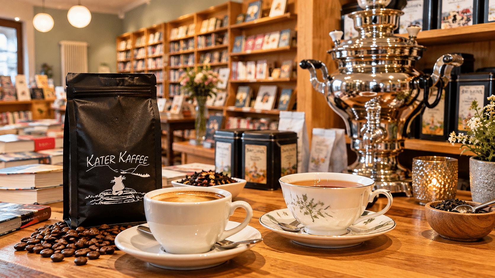 Kaffee, Tee und Bücher